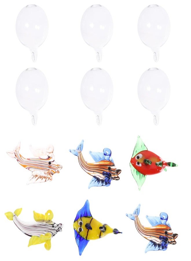 BUGUUYO 6Pcs Floating Fish Tank Decorations Glass Figurines Simulated Fish Pendants Unique Aquarium Decor for Home and Office - Image 1